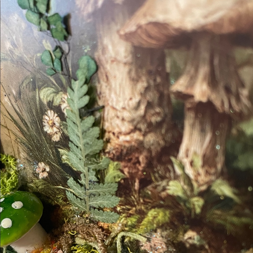 Enchanted Mushroom Wall Decor Green Accent handcrafted border moss Forest nature - Picture 14 of 16